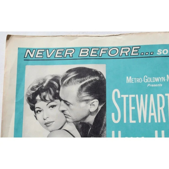 Vtg 1961 THE SECRET PARTNER Movie Poster Litho STEWART GRANGER HAYA HARAREET - Picture 4 of 5